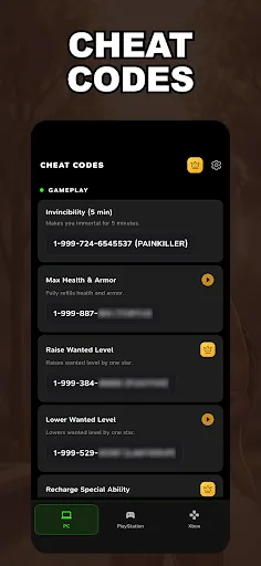 GTA 5 PC Cheat Codes icon
